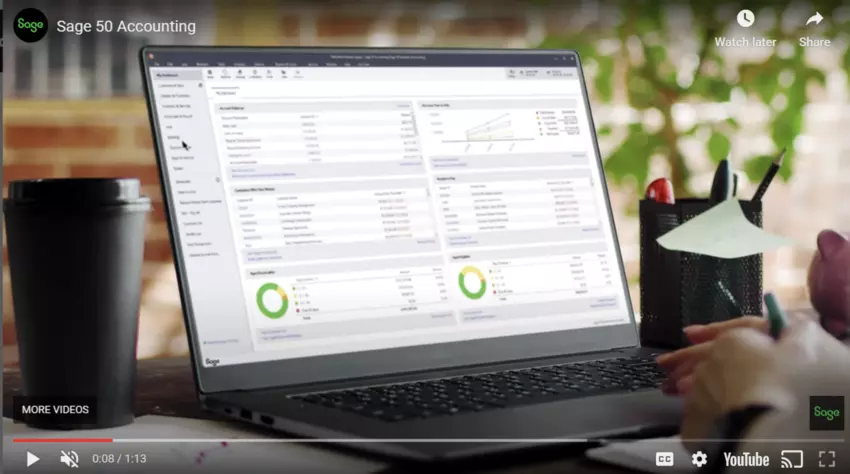 Laptop with accounting dashboard highlighting financial metrics. Use Cincopa to enhance presentations with ease.